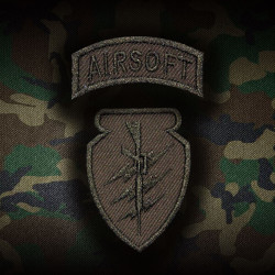 Patch thermocollant / velcro à manches brodées camouflage Airsoft Rifle